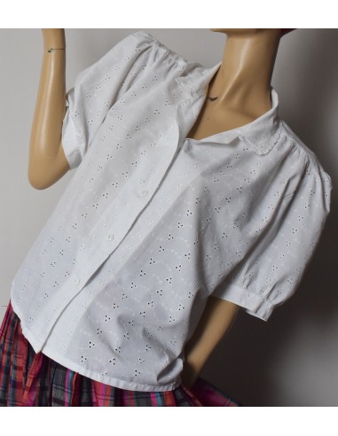 CAMICIA  BIANCA IN  PIZZO  tg.48